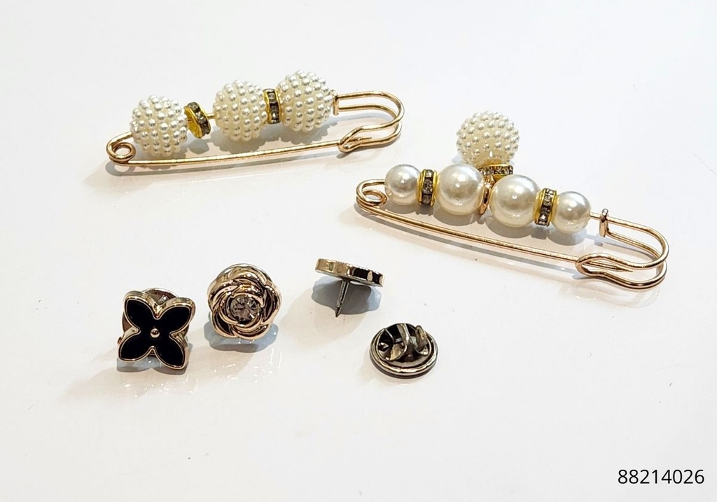 PRENDEDORES BROCHES PERLAS