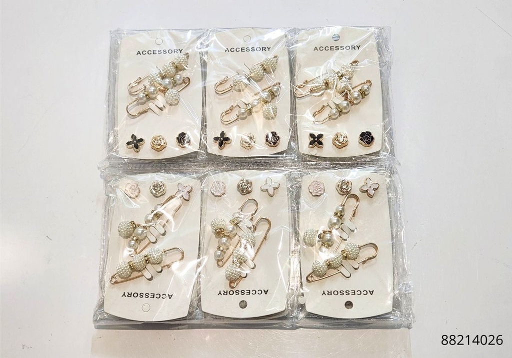 PRENDEDORES BROCHES PERLAS