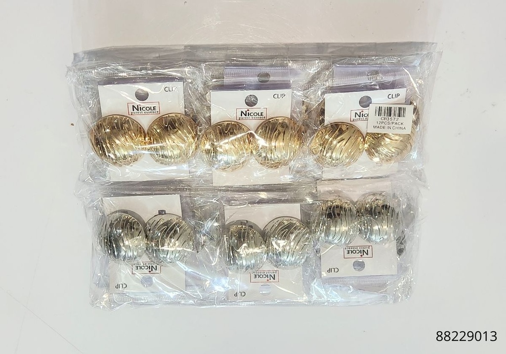 ZARCILLOS A PRESION CLIP (4 CM)