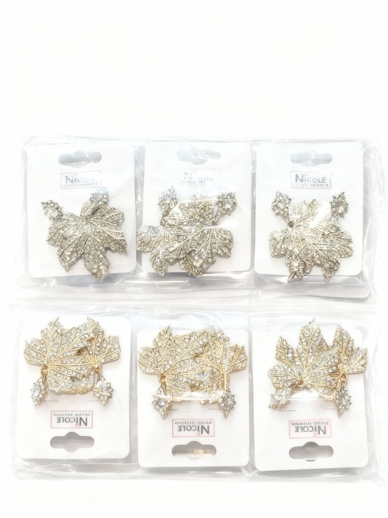 ZARCILLOS HOJAS STRASS (5.30 CM)