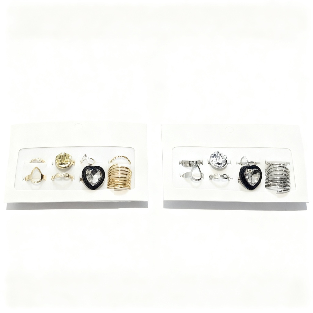 ANILLOS CORAZON SET DE 8