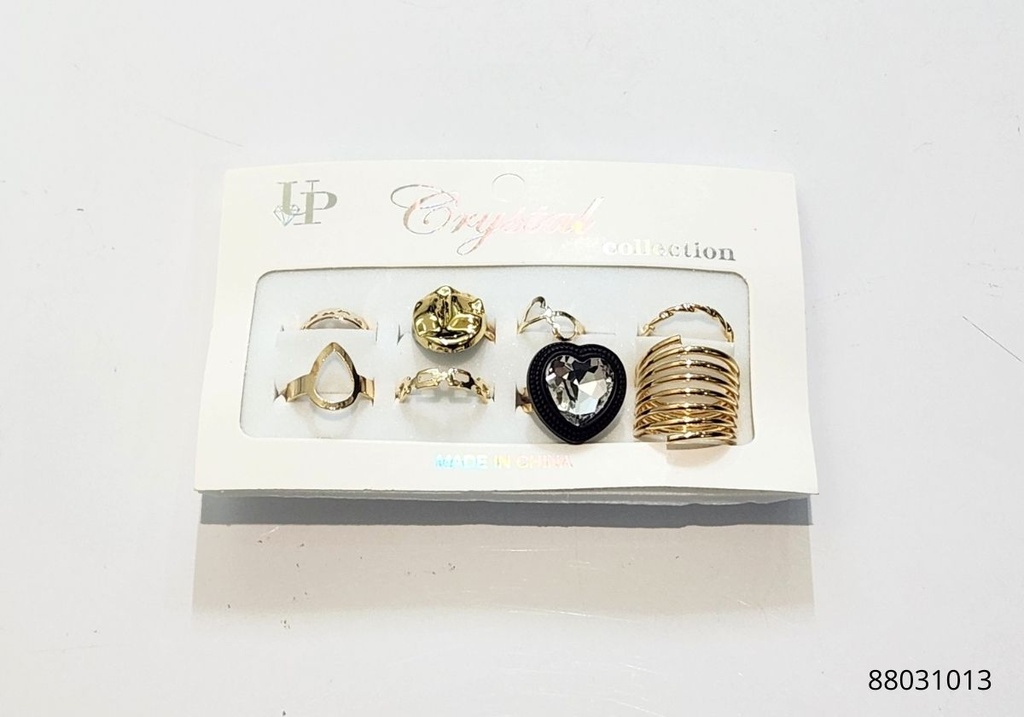 ANILLOS CORAZON SET DE 8