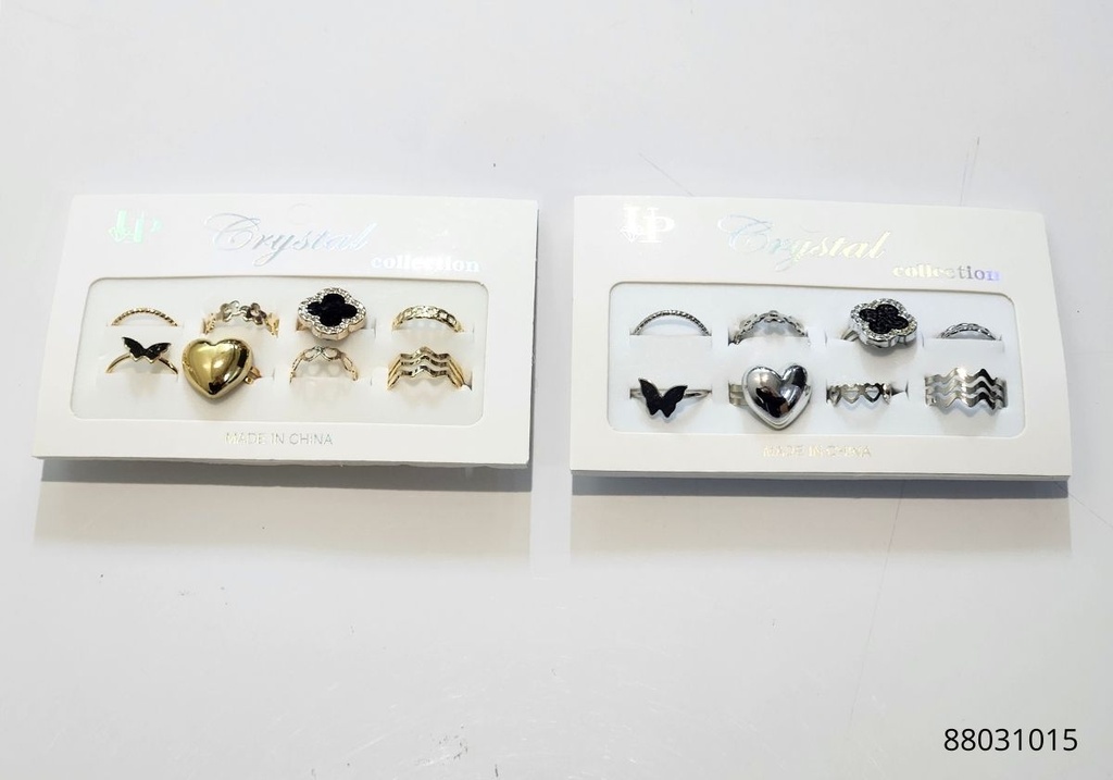 ANILLOS TREBOL SET DE 8