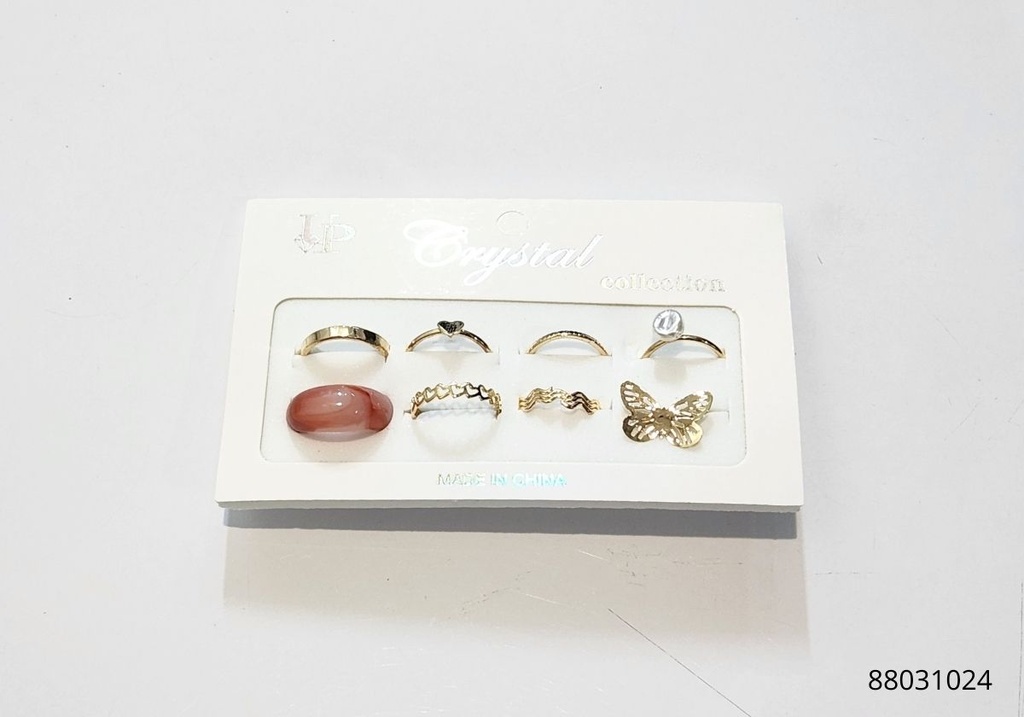 ANILLOS MARIPOSA SET DE 8