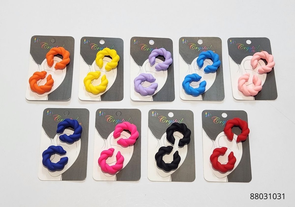 ZARCILLOS EAR CUFF COLORES TRENZADO MATE