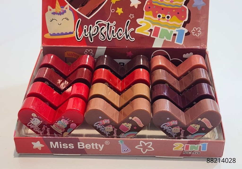 BALSAMO LABIAL CORAZON DOBLE TONOS CAFÉ 