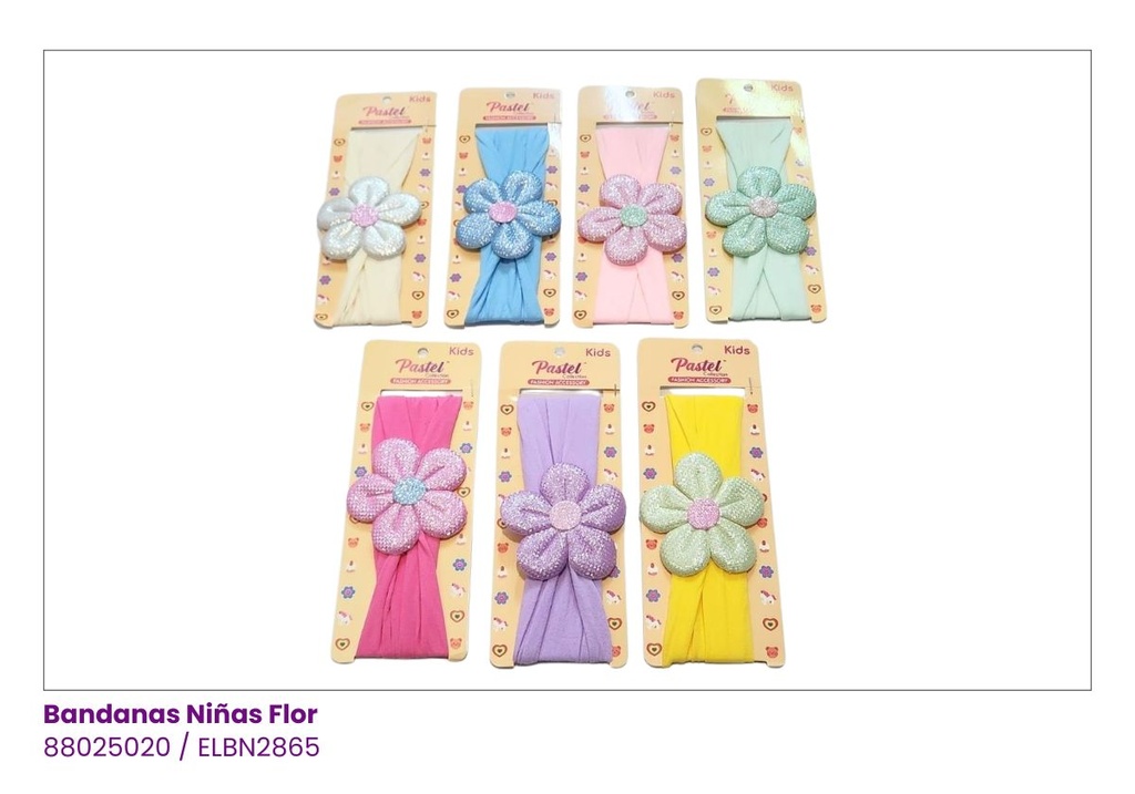 BANDANAS FLOR NIÑA COLORES 