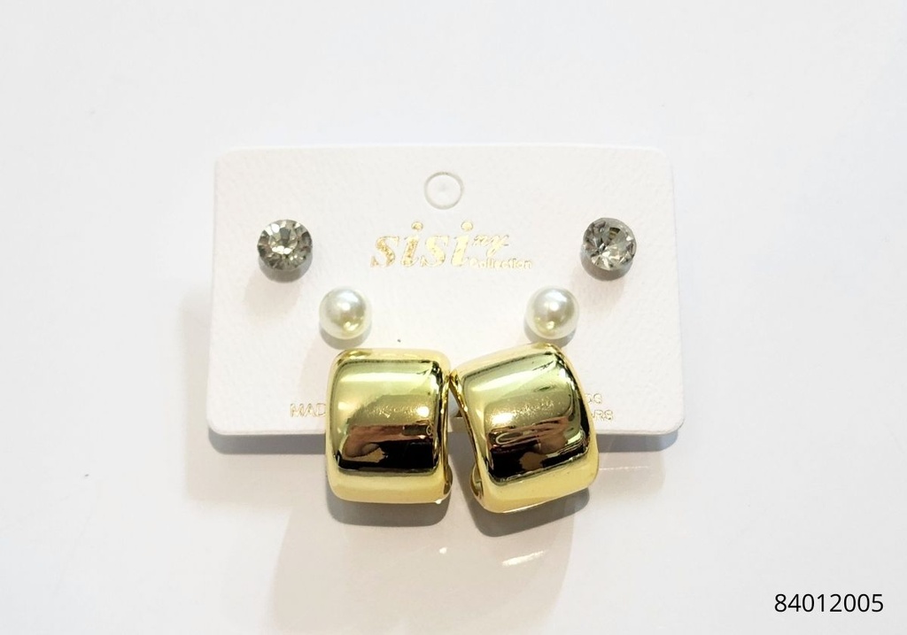 ZARCILLOS TOPITOS SET DE 3 PARES