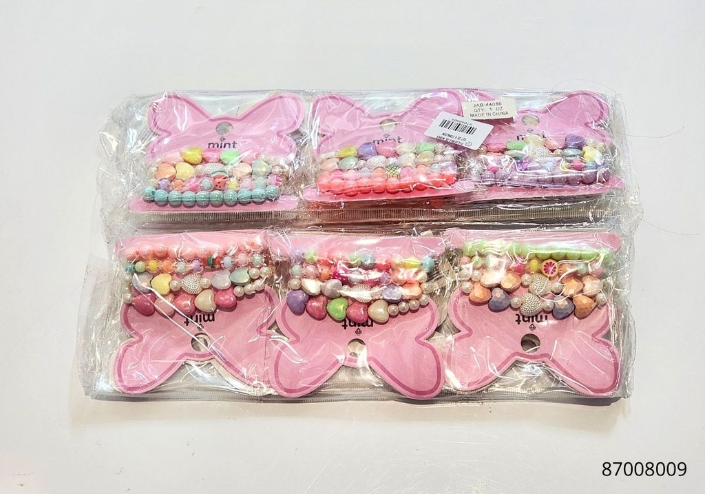 PULSERAS DE NIÑAS SET DE 4 CORAZON