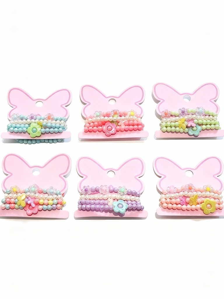 PULSERAS DE NIÑAS SET DE 4 FLOR