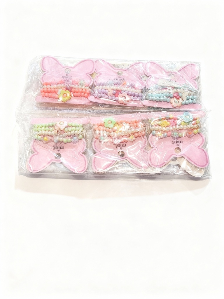 PULSERAS DE NIÑAS SET DE 4 FLOR