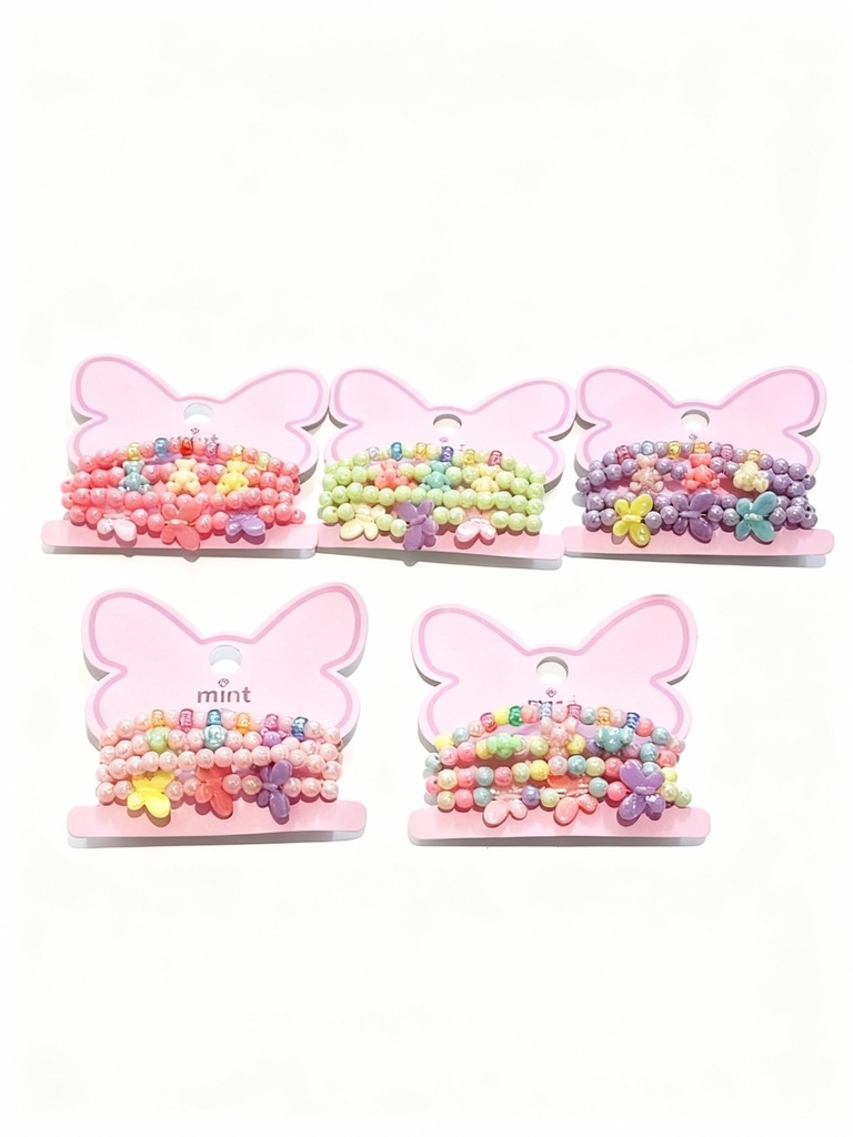 PULSERAS DE NIÑAS SET DE 4 MARIPOSA