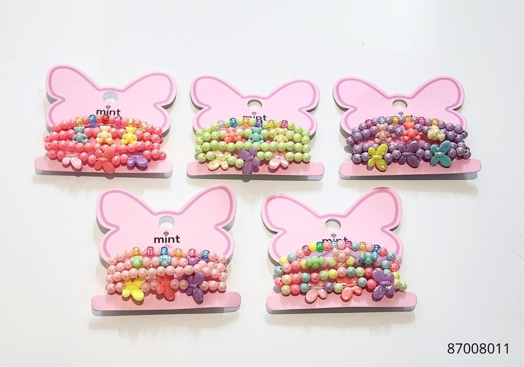 PULSERAS DE NIÑAS SET DE 4 MARIPOSA