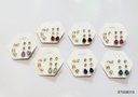 ZARCILLOS PIEDRAS COLORES EAR CUFF SET