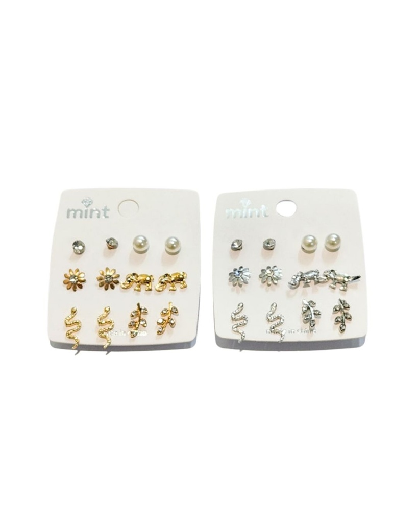 ZARCILLOS TOPITOS SET DE 6 PARES