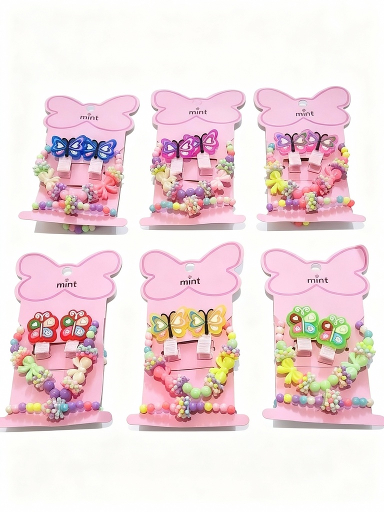 COLLARES - PULSERAS Y GANCHOS NIÑAS MARIPOSA