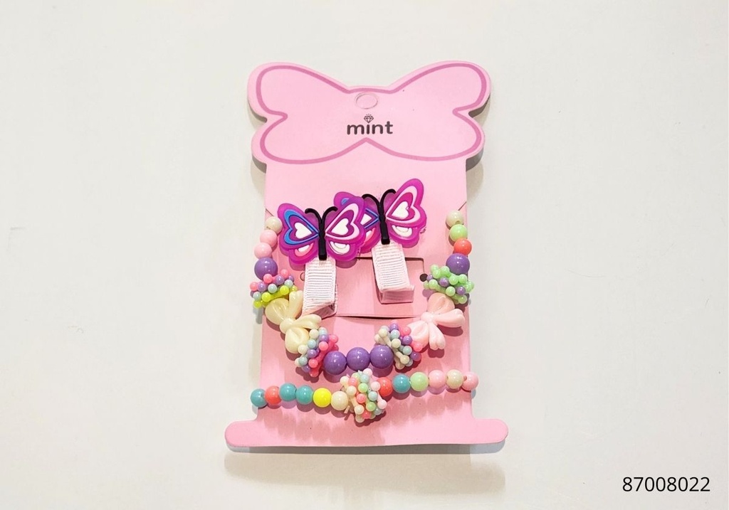 COLLARES - PULSERAS Y GANCHOS NIÑAS MARIPOSA