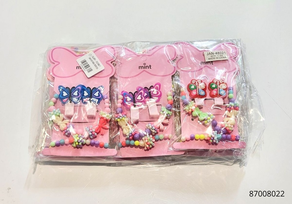 COLLARES - PULSERAS Y GANCHOS NIÑAS MARIPOSA