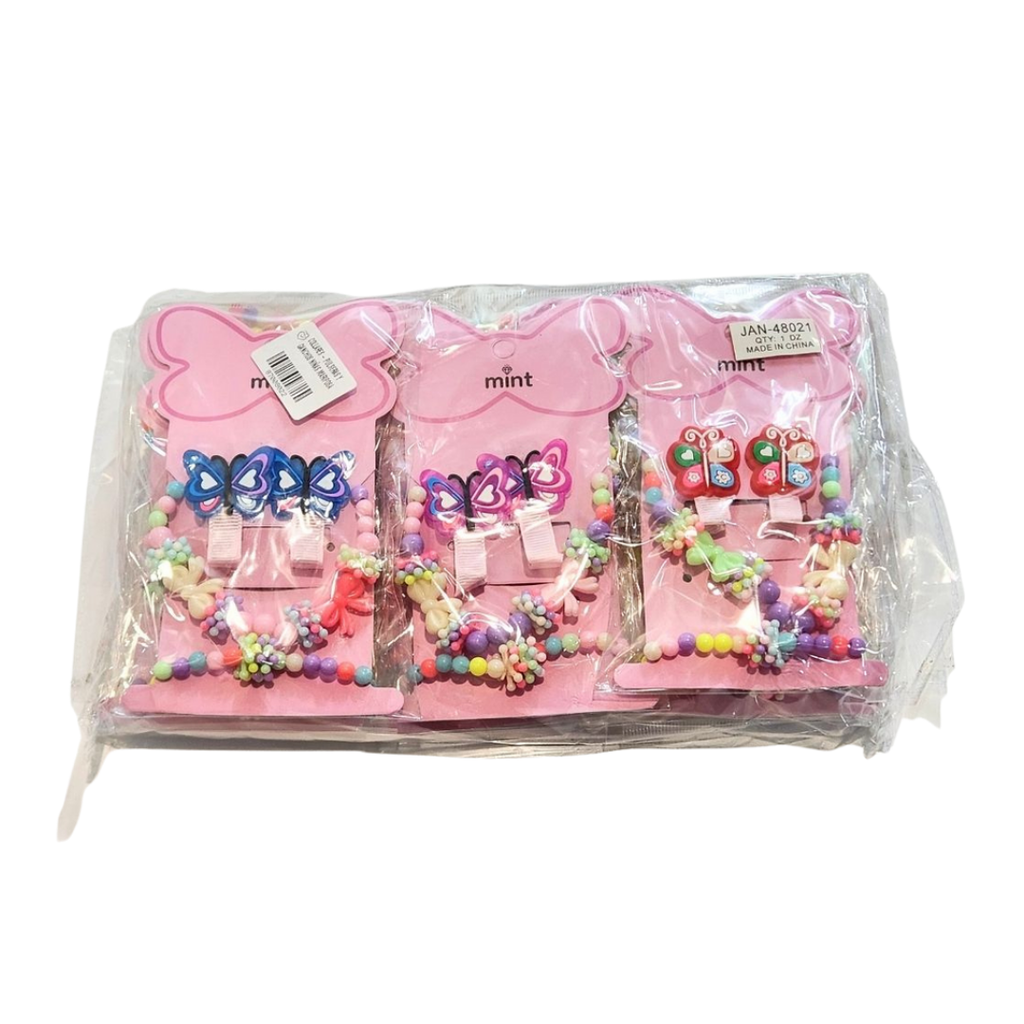 COLLARES - PULSERAS Y GANCHOS NIÑAS MARIPOSA