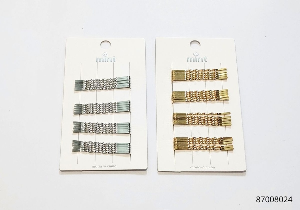 HAIR CLIPS HORQUILLAS DORADAS PLATEADAS SET DE 20