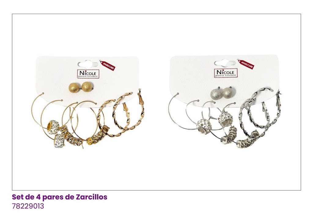 ARGOLLAS SET DE 4 PARES