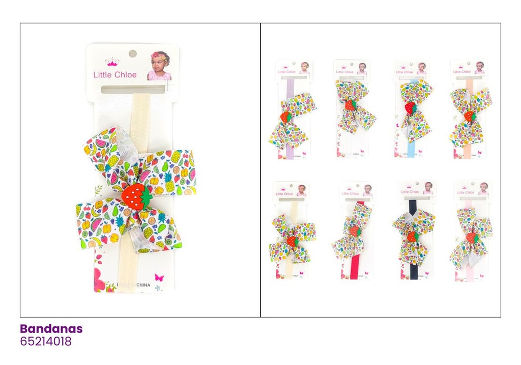 BANDANAS LAZOS FRESA PARA NIÑAS
