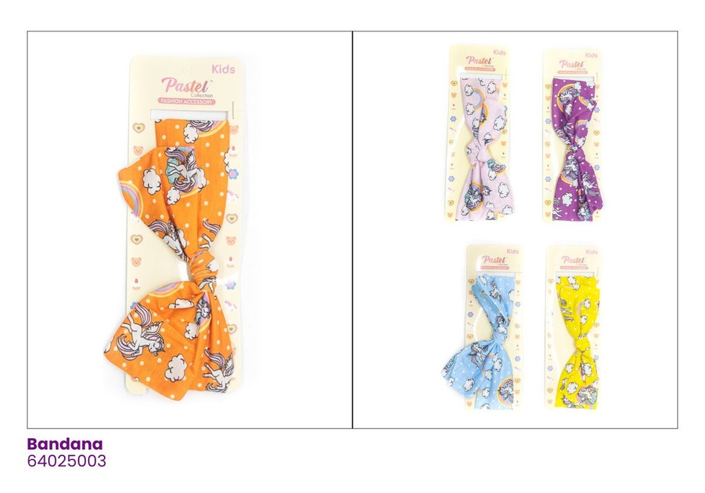 BANDANAS LAZOS UNICORNIO PARA NIÑAS