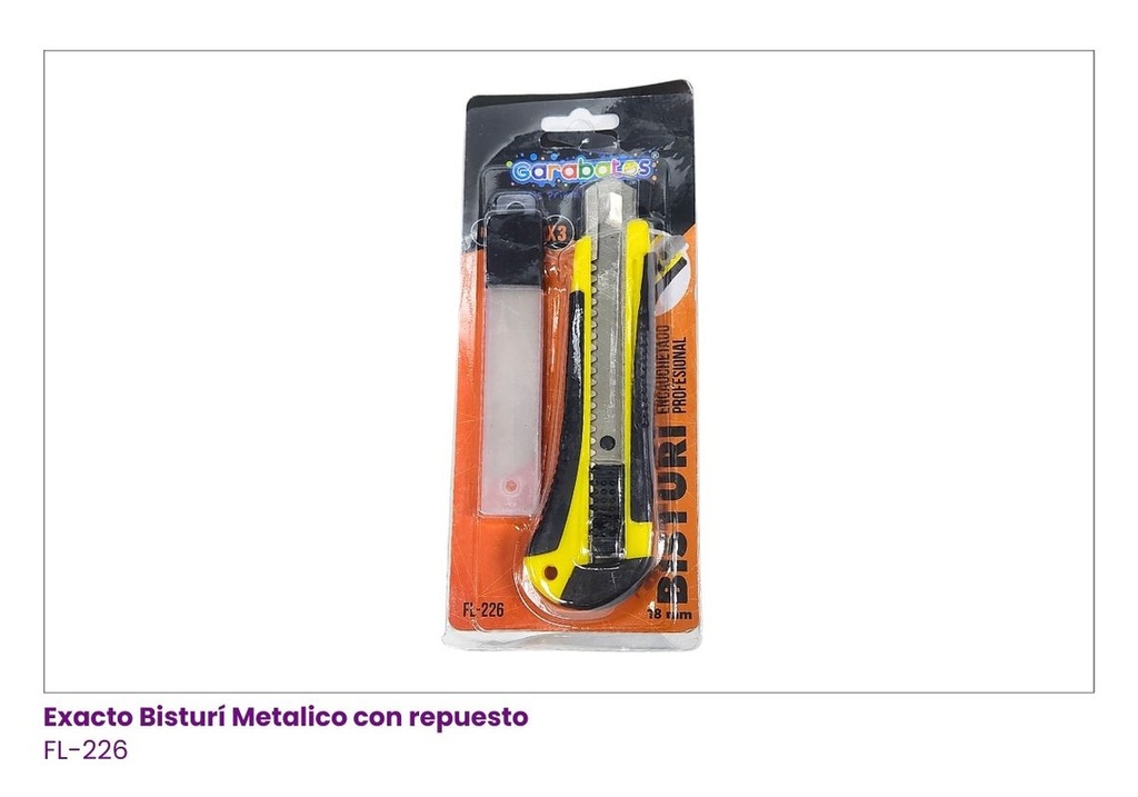BISTURI EXACTO ENCAUCHETADO ENCARTONADO