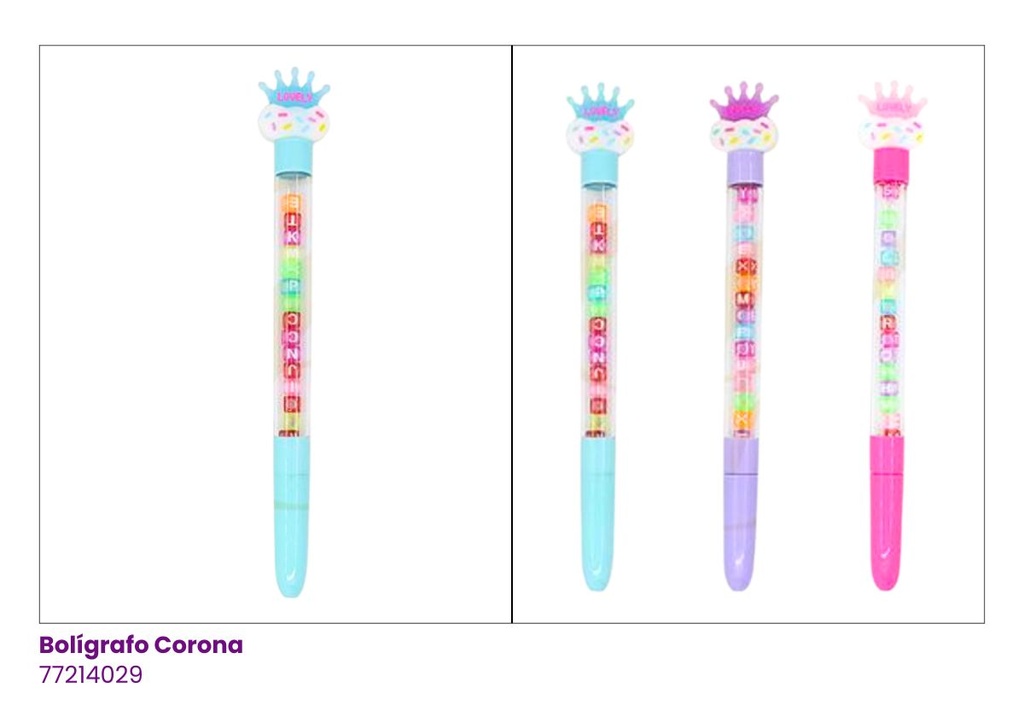 BOLIGRAFO LETRAS CORONA