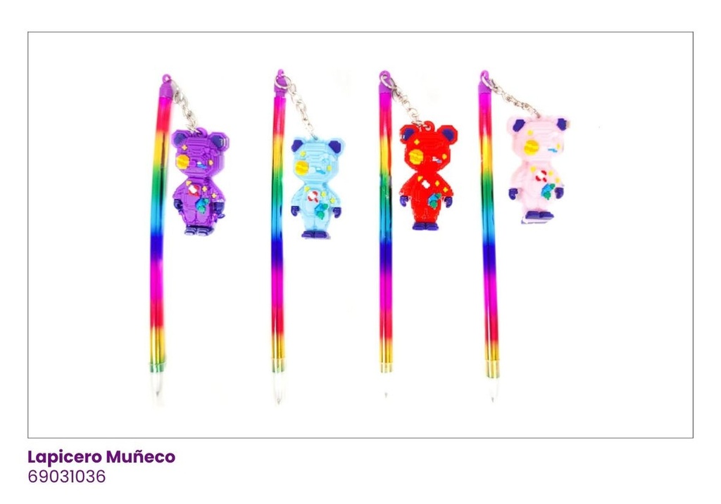 BOLIGRAFOS ACRILICO CON MUÑECO OSO