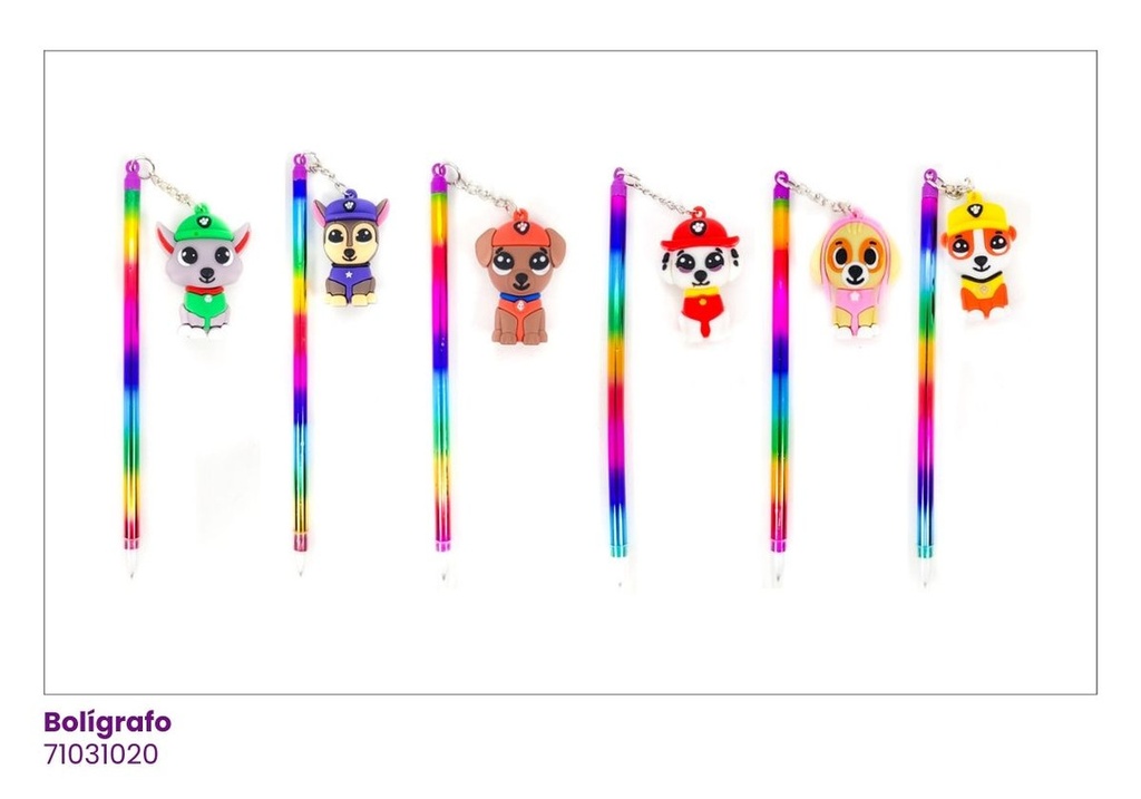 BOLIGRAFOS ACRILICO CON MUÑECO PAW PATROL