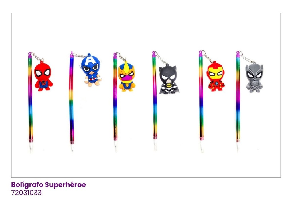 BOLIGRAFOS ACRILICO CON MUÑECO VENGADORES