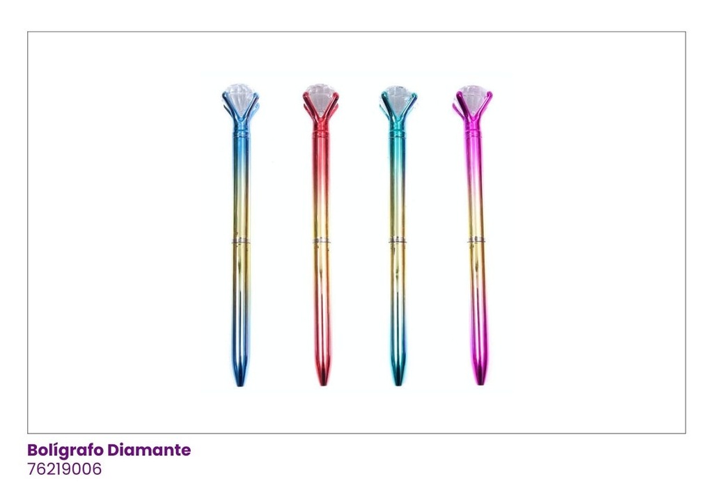 BOLIGRAFOS DIAMANTE METALIZADO