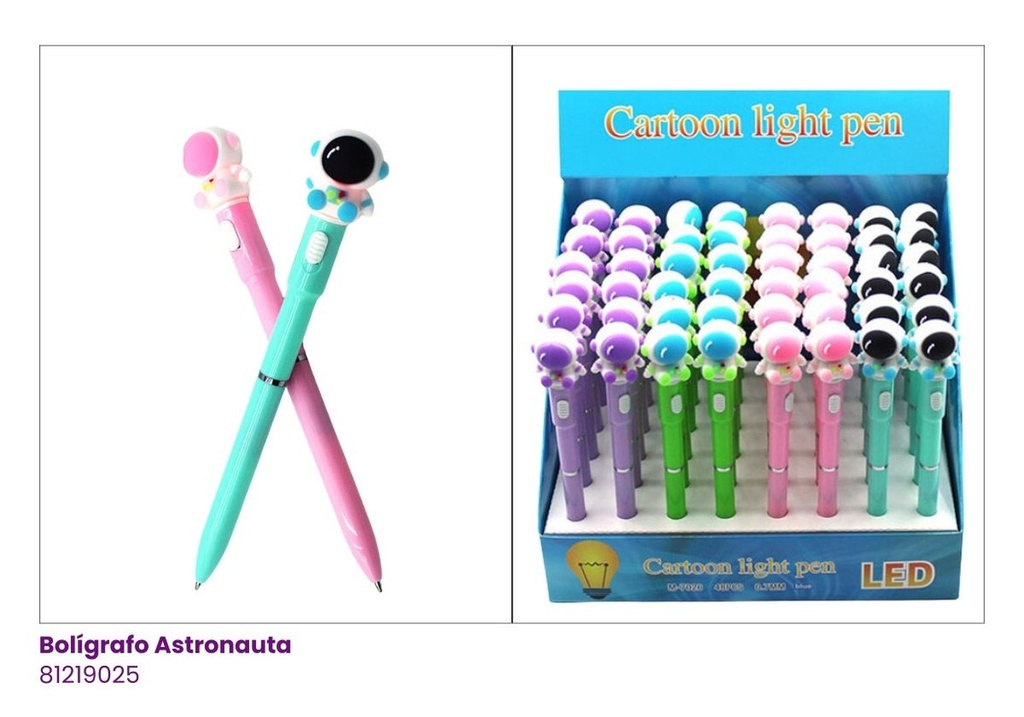 BOLIGRAFOS LED ASTRONAUTAS