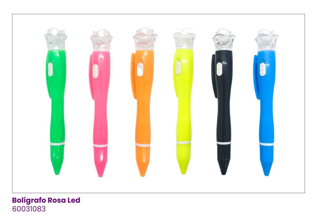 BOLIGRAFOS LED ROSA