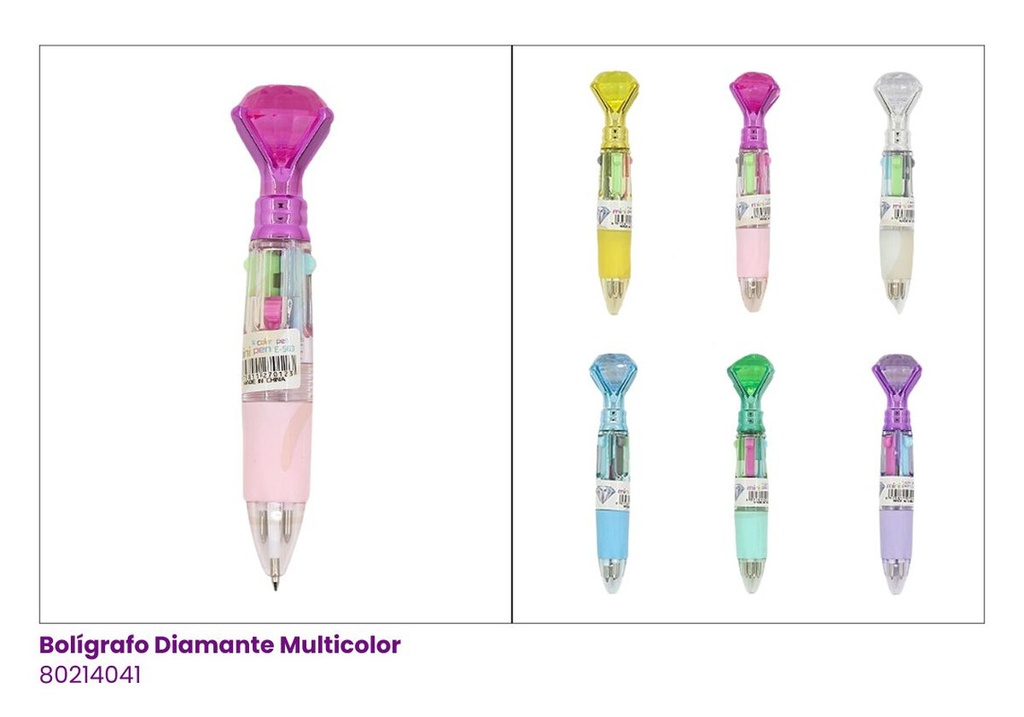 BOLIGRAFOS MULTICOLOR DIAMANTE