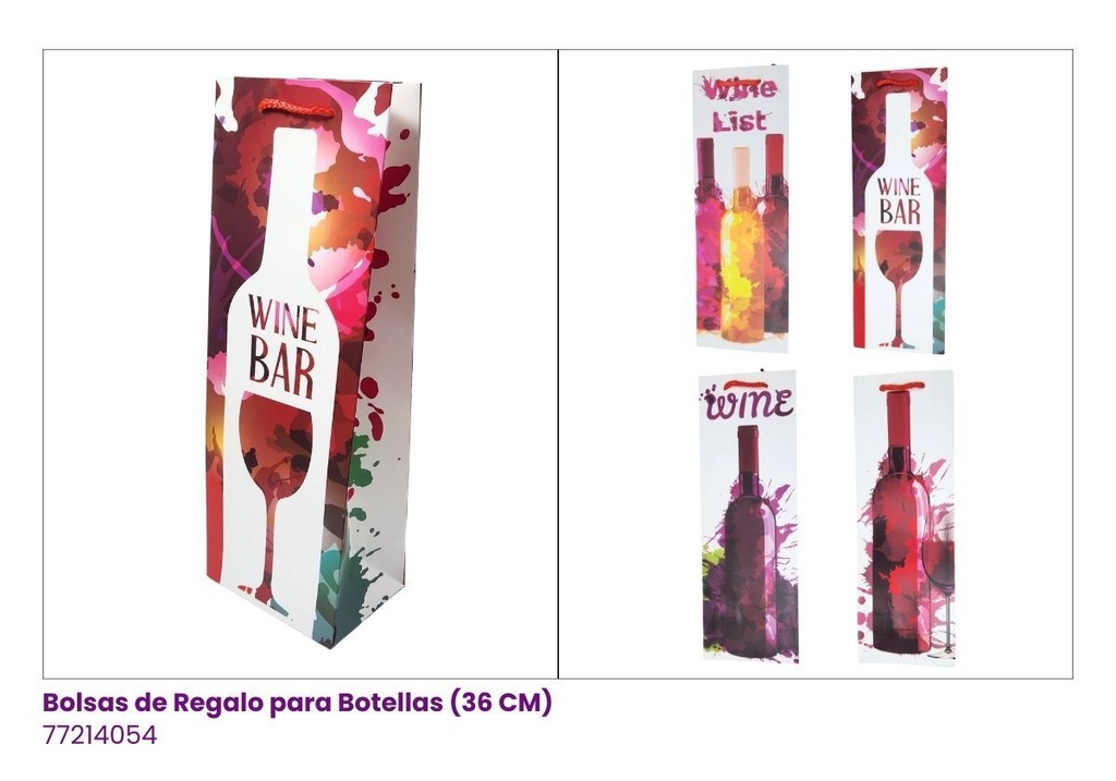 BOLSA DE REGALO BOTELLA COLORES