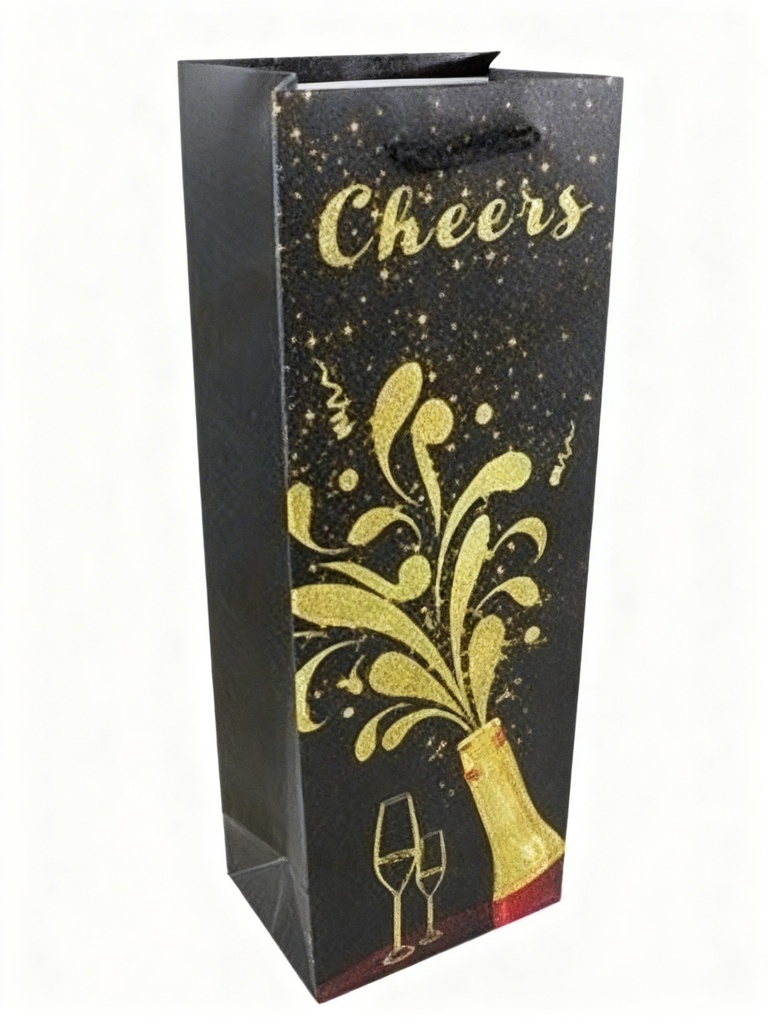 BOLSA DE REGALO BOTELLA NEGRO