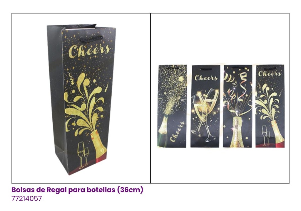 BOLSA DE REGALO BOTELLA NEGRO
