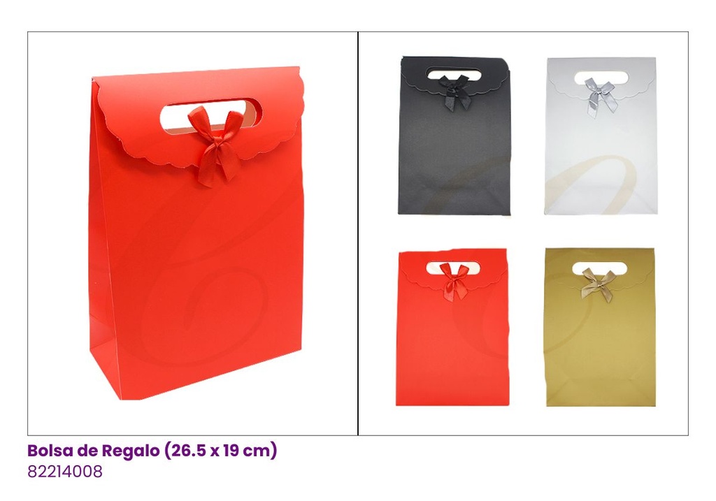 BOLSAS DE REGALO UNICOLOR (26.5x19x9 cm)