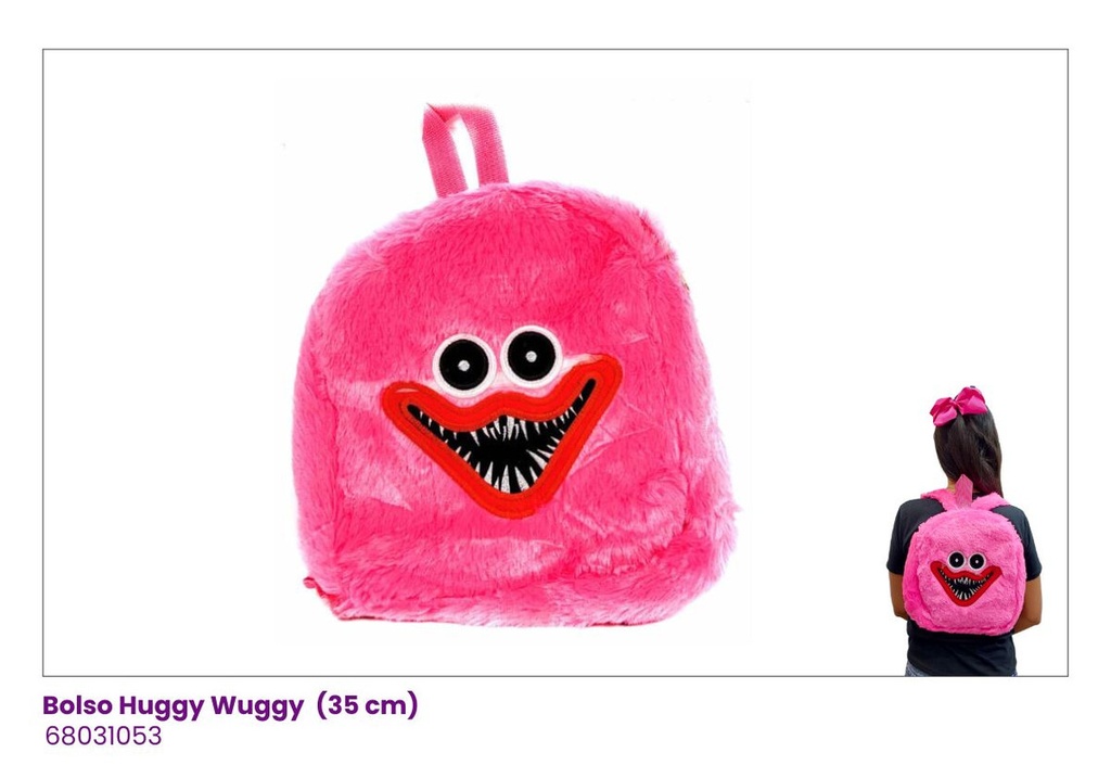BOLSOS PELUCHE HUGGY WUGGY AZUL Y FUCSIA