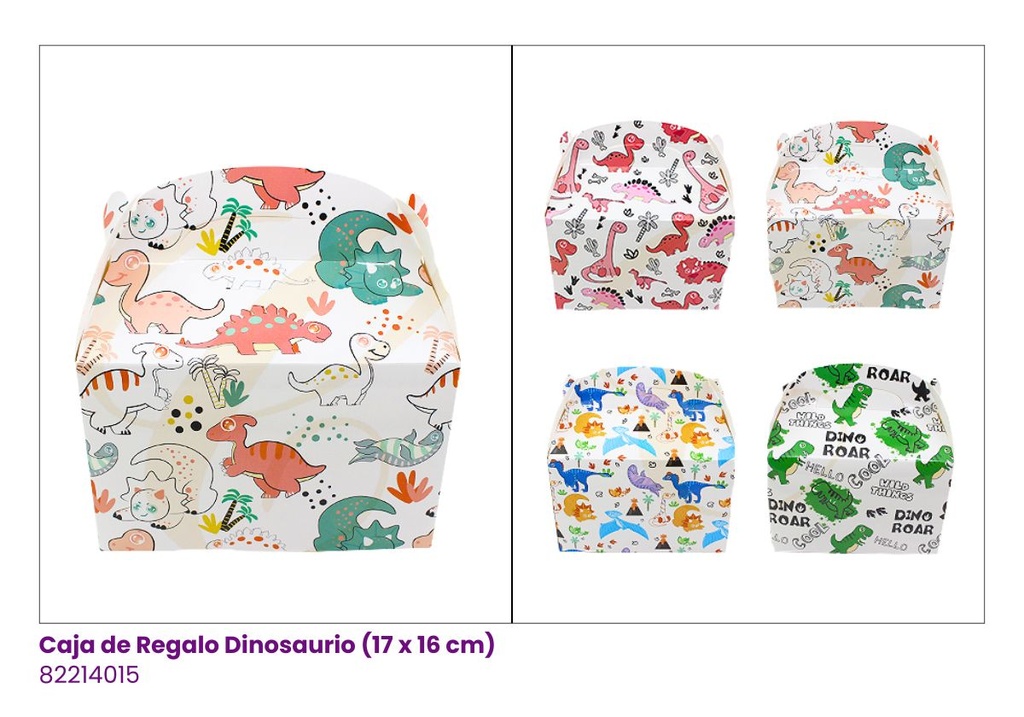 CAJAS DE REGALO DINOSAURIO (17x16x9.6 cm)