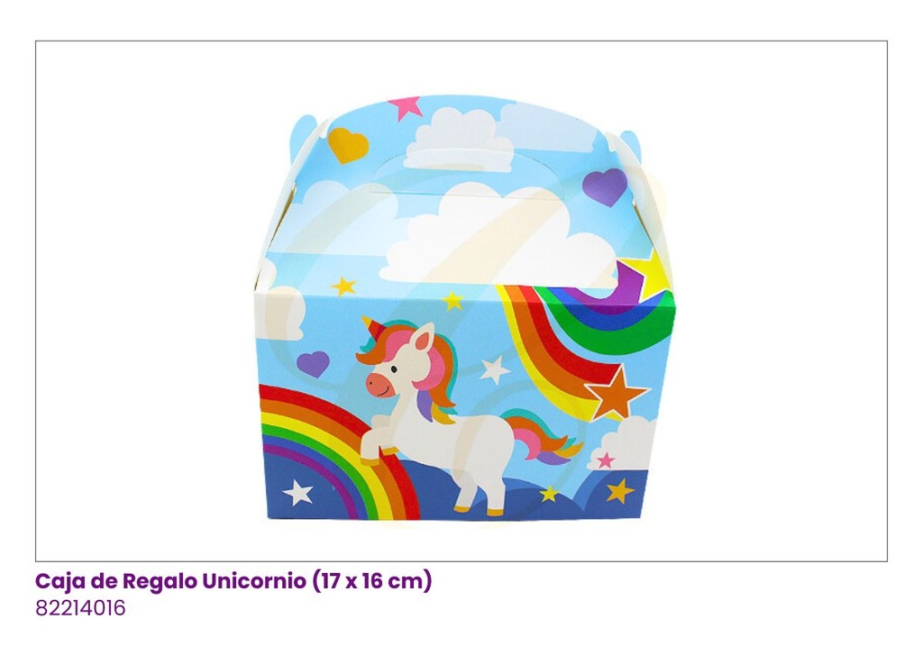CAJAS DE REGALO UNICORNIO (17x16x9.6 cm)