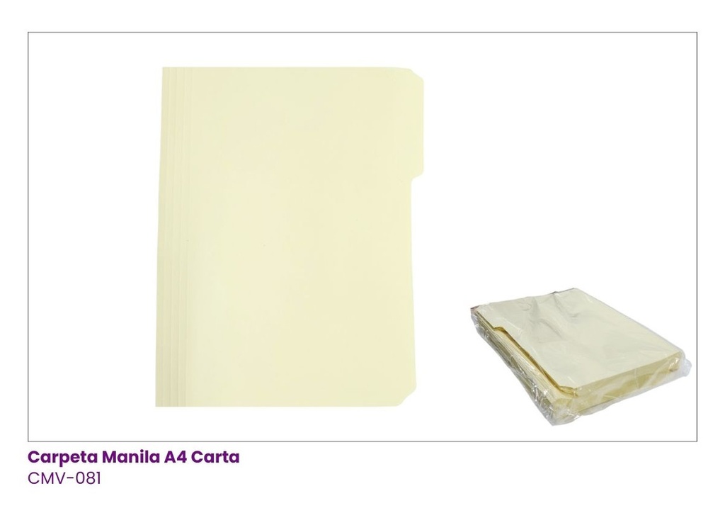 CARPETA DE MANILA TAMANO A4