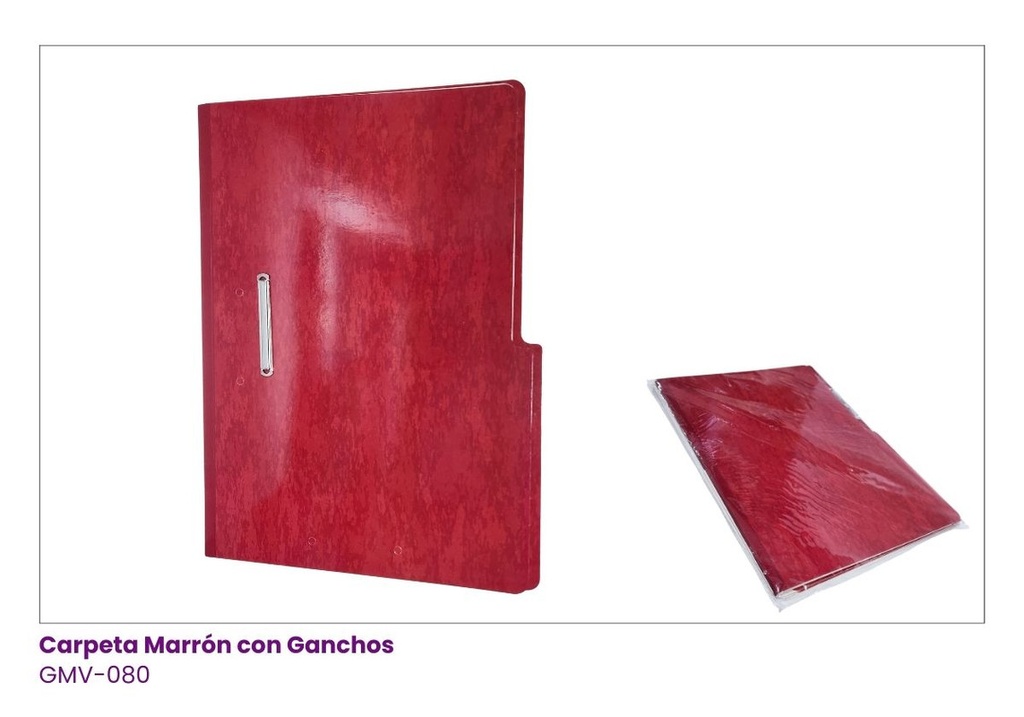 CARPETA MARRON DE FIBRA CARTA Y OFICIO CON GANCHOS