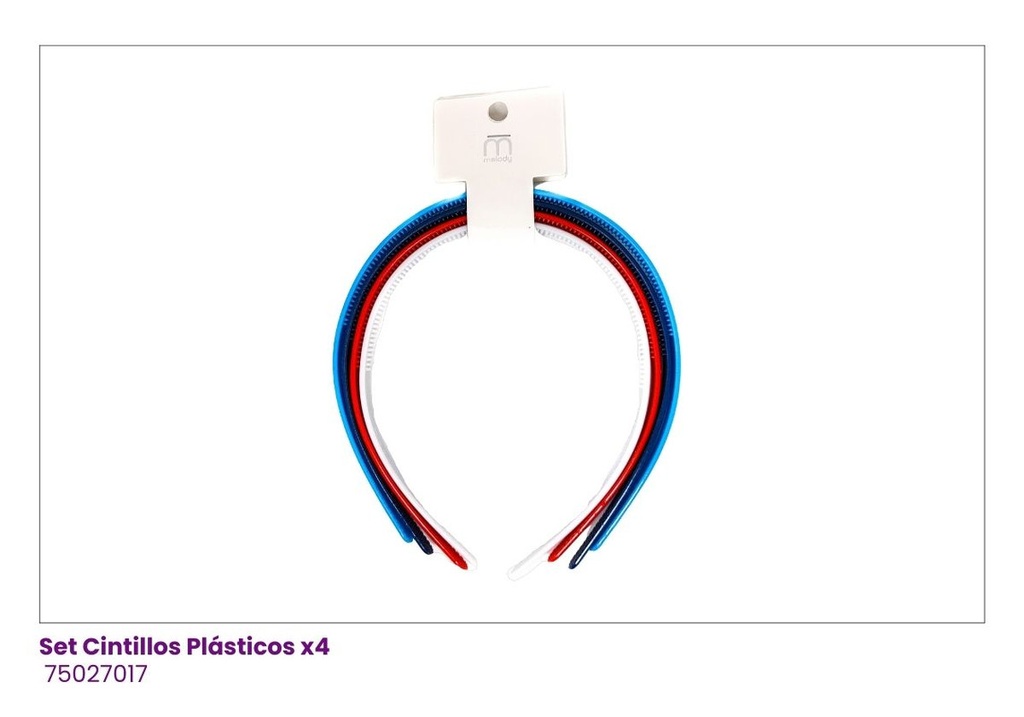 CINTILLOS COLORES TOMMY SET DE 4