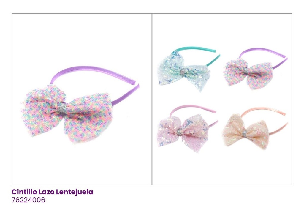 CINTILLOS LAZOS LENTEJUELAS PASTEL