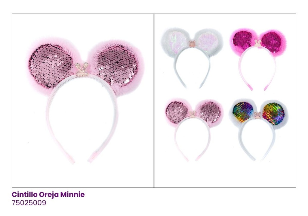 CINTILLOS OREJAS MICKEY MOUSE LENTEJUELAS