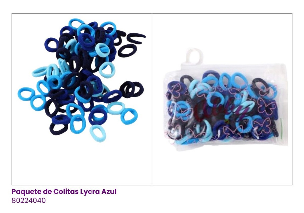 COLAS AZULES PAQUETE PLASTICO DE 50