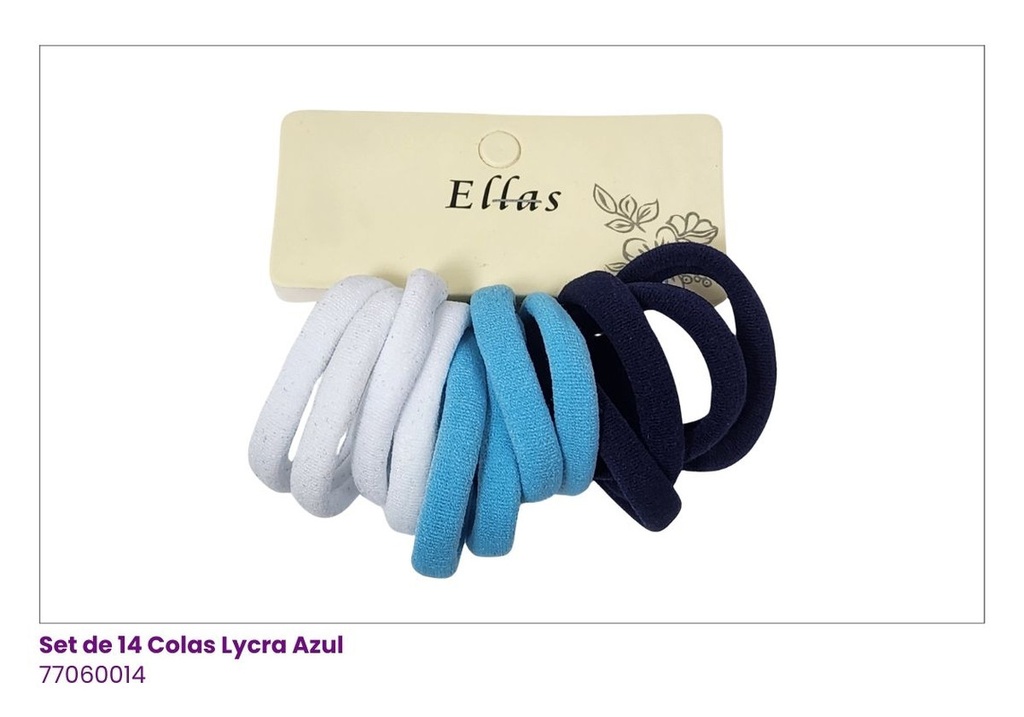 COLAS LYCRA AZUL SET DE 14